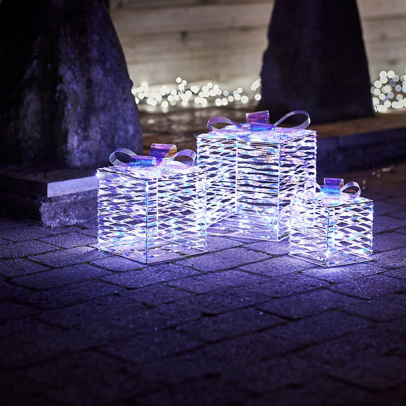 Ice white LED Parcel Freestanding Silhouette (H) 320mm, Set