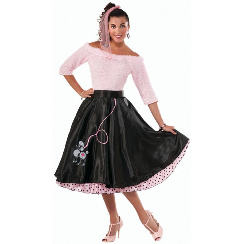 50s Poodle Skirt  Black
