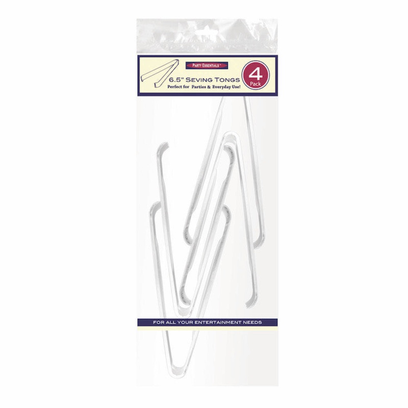 6.5″ Clear Plastic Tongs