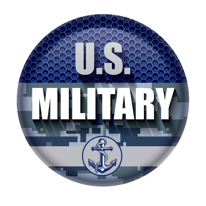 6 Pack Bulk U.S. Military Button- Navy