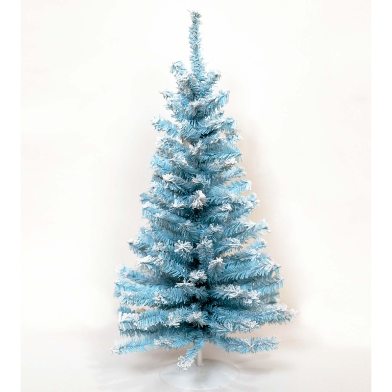 1.5′ Flocked Over Blue Tree – Unlit