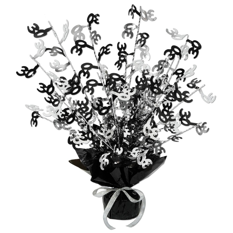 12 Pack Bulk 30th Birthday Centerpiece – black