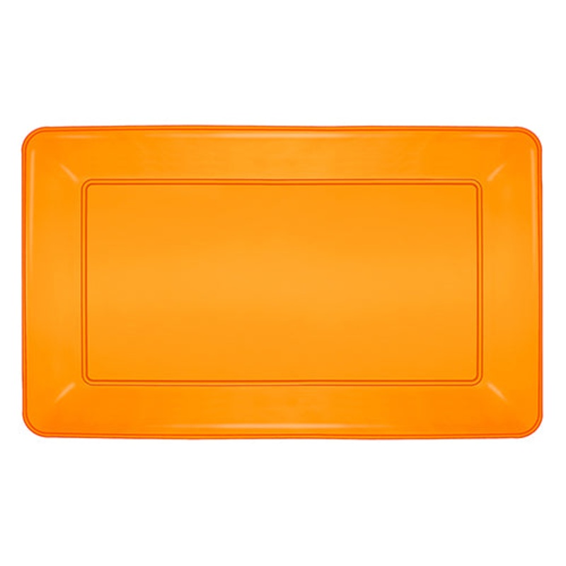 12 X 18 RECTANGULAR HEAVY DUTY TRAYS- NEON ORANGE