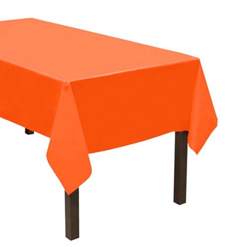 54 x 108 RECTANGULAR TABLE COVERS  NEON ORANGE