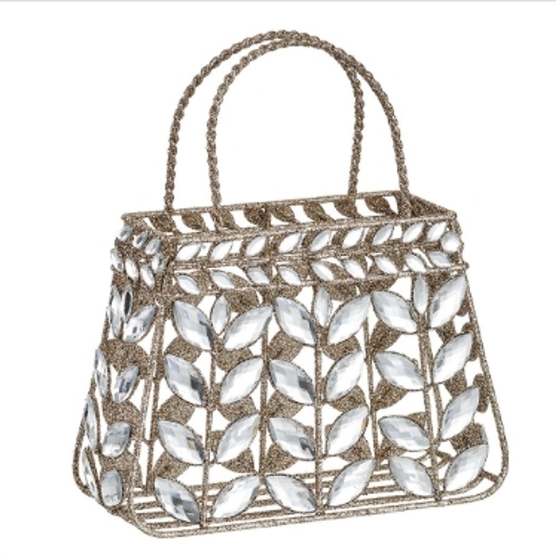 Glittered Rhinestone Bag 9.5″