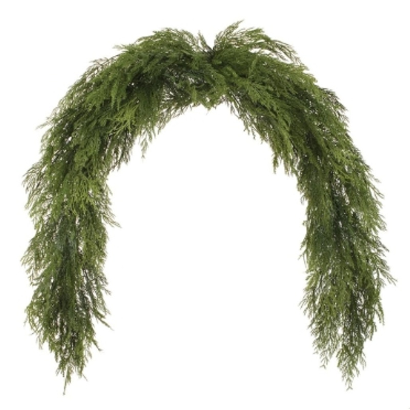 Glittered Ultra Deluxe Mixed Cedar Swag Garland 6′