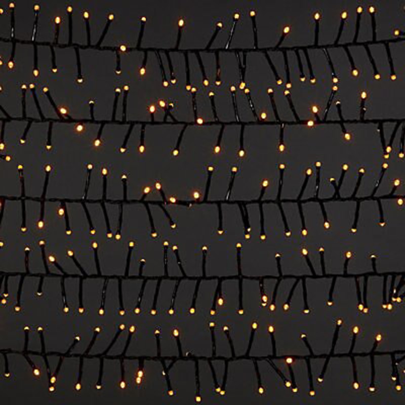 2000 Warm white Cluster LED String lights With timer function & 37.5m Green cable