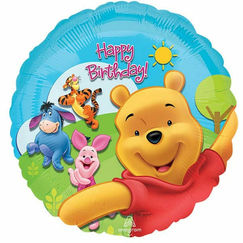 109 18″ Winnie-The-Pooh Happy Birthday Foil Balloon