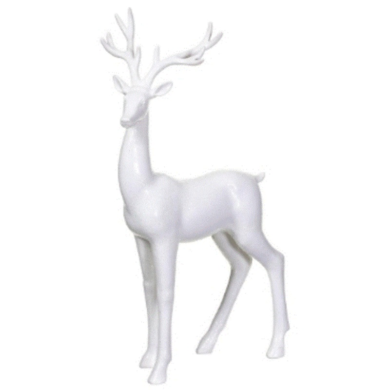 Glittered Reindeer White 22″