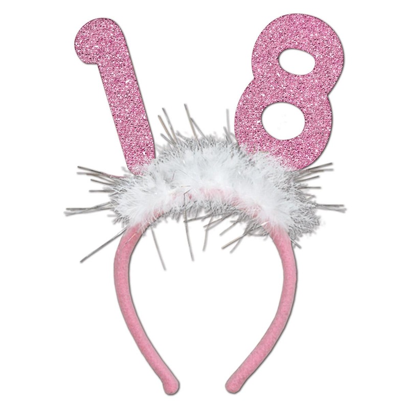 12 Pack Bulk 18th Birthday Party Glittered Boppers with Marabou