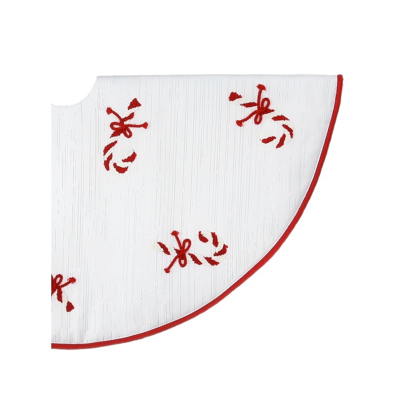 Red And White Candy Cane Tree Skirt 24″ Dia