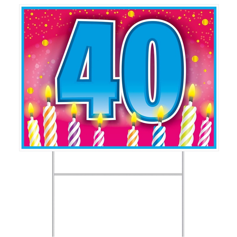6 Pack Bulk Plastic 40th Birthday Party Yard Sign