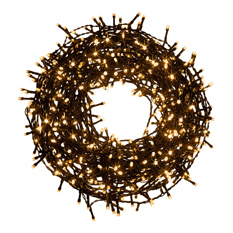 720 Warm white LED String lights With timer function & 45.95m Green cable