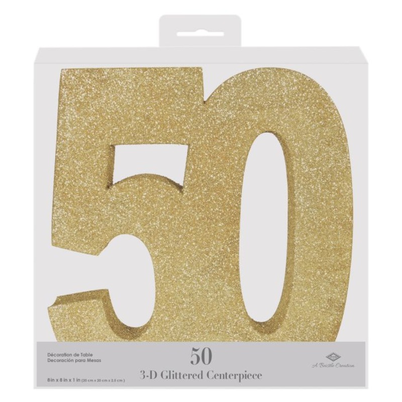 3-D Glittered “50” Centerpiece