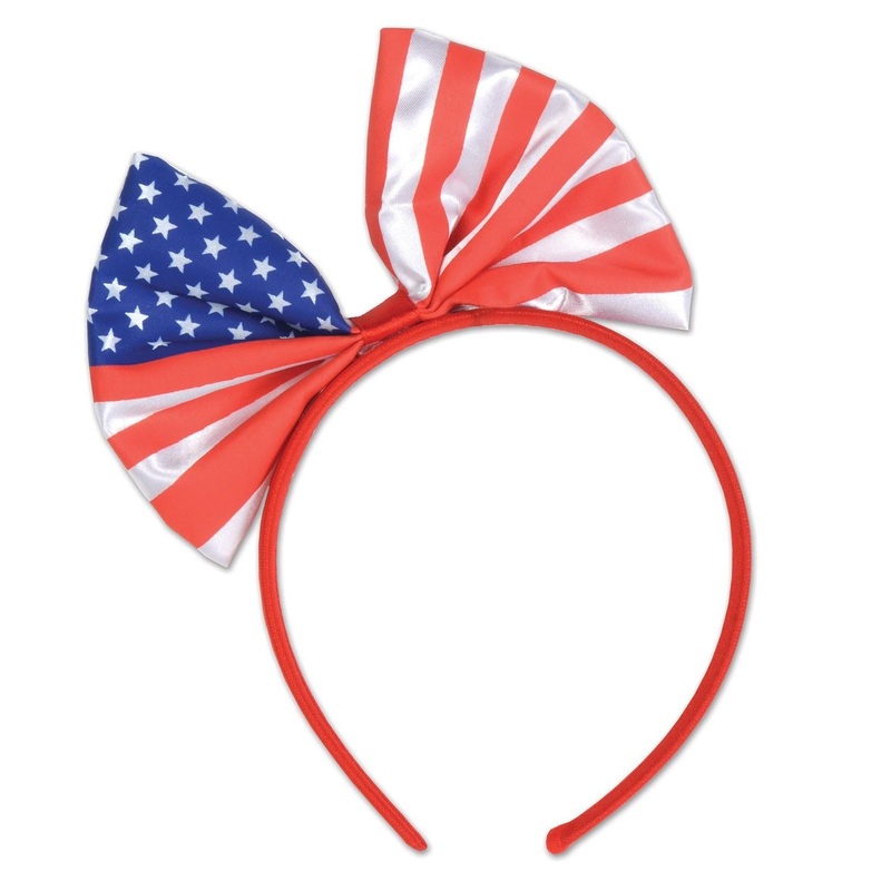12 Pack Bulk Patriotic Bow Headband