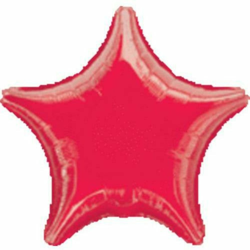 019 19″ Red Metallic Star Foil