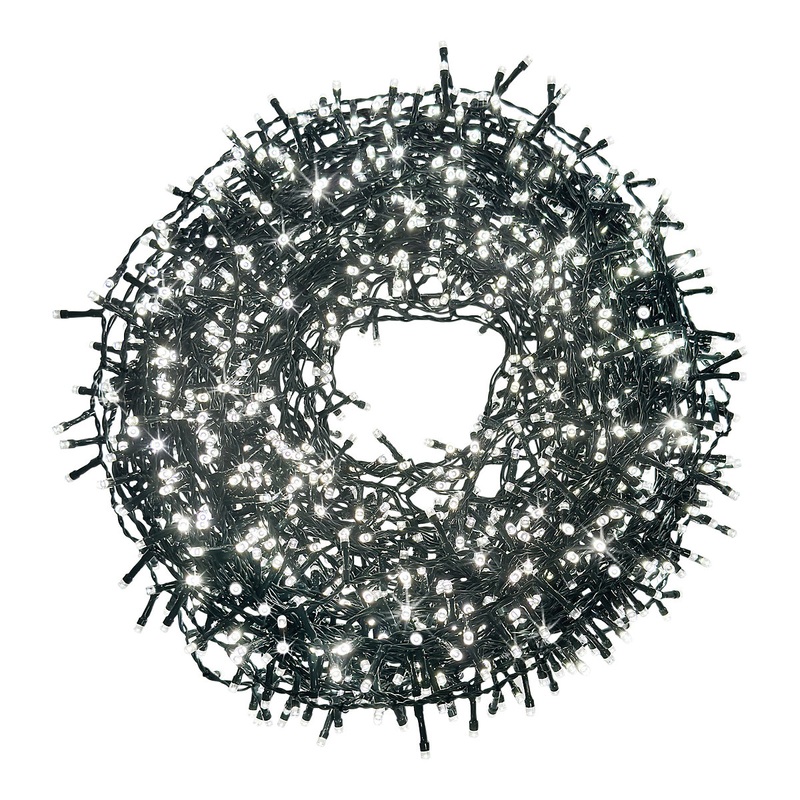 1500 Ice white LED String lights With timer function & 54.97m Green cable