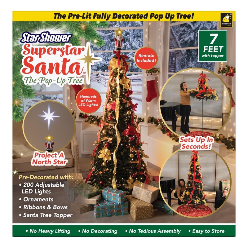 Star Shower Bulbhead 7 ft. Slim LED 200 ct Color Changing Christmas Tree