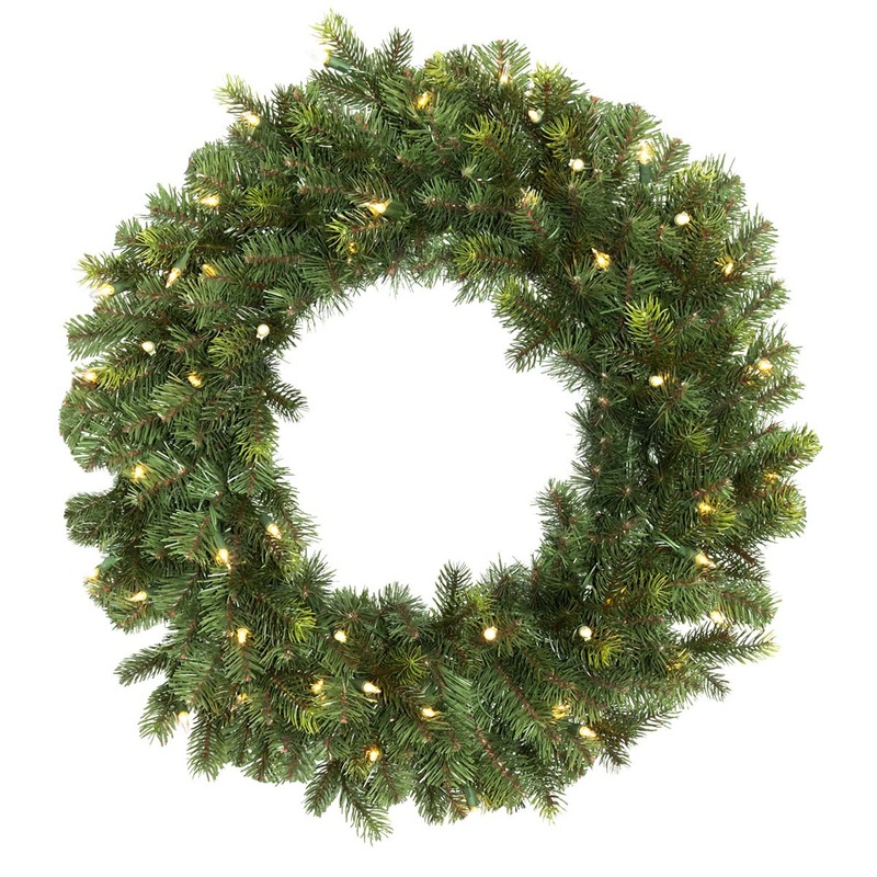 36″ Wexford Spruce Wreath – Clear LED (Clearance)