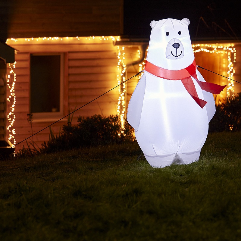 (H)1.05m LED Christmas Polar Bear Inflatable