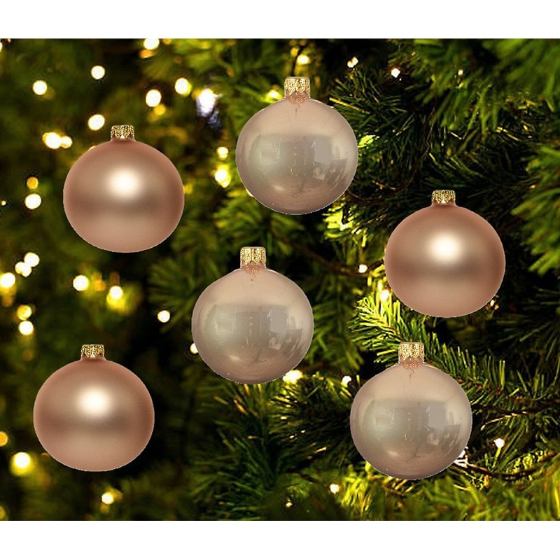 12 Butterscotch Gold Christmas Baubles 6cm Shatterproof Tree Ornaments Shiny Mat