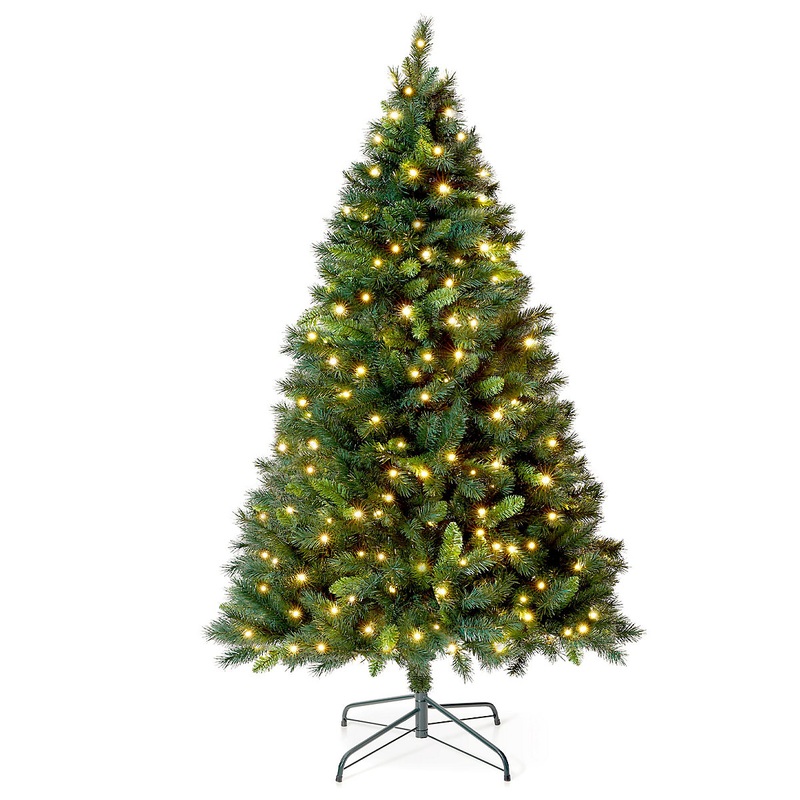 VeryMerry 5FT ‘Snowhill’ Pre-Lit Christmas Tree with 200 Built-In Lights with Timer, 8 Lighting Modes