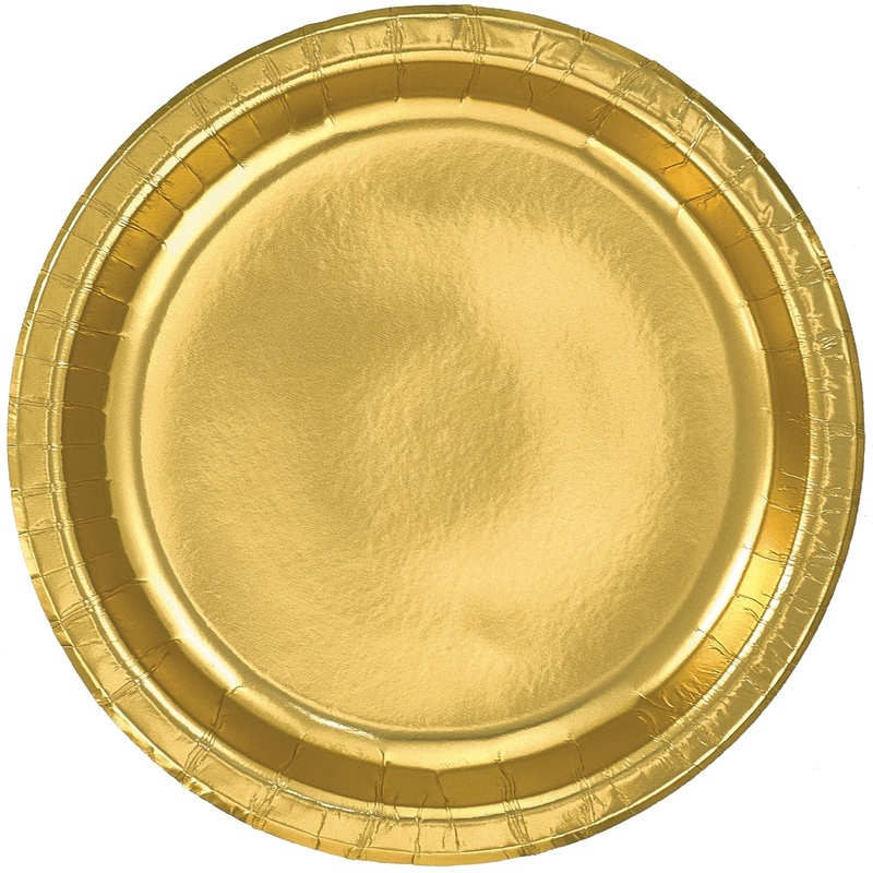 6 3/4″ Metallic Paper Plate – Gold