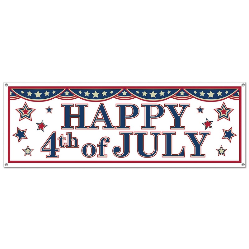 12 Pack Bulk 4th Of July Party Sign Banner