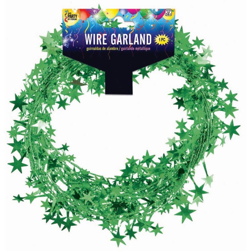 25 Foot Star Garland  Green