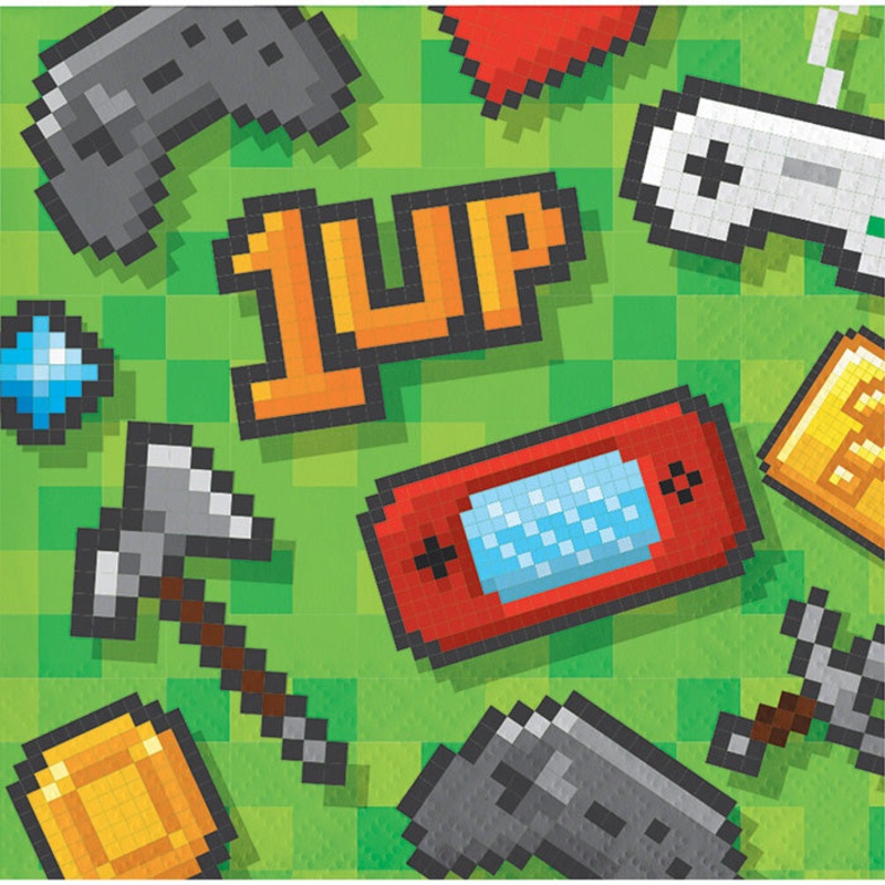 Video Game Party Beverage Napkins (16/Pkg)