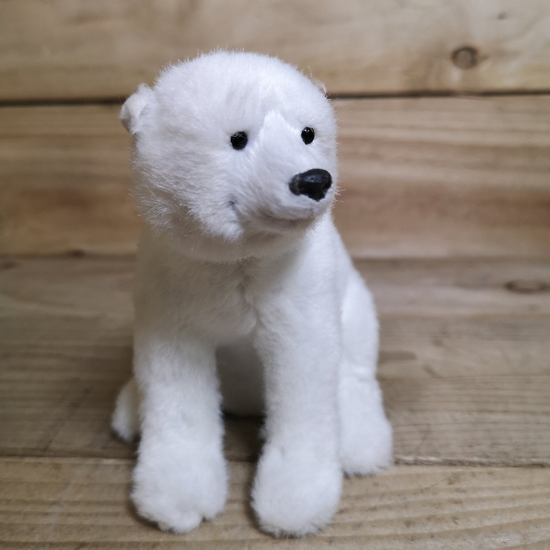15cm Festive White Sitting Polar Bear Christmas Ornament Decoration