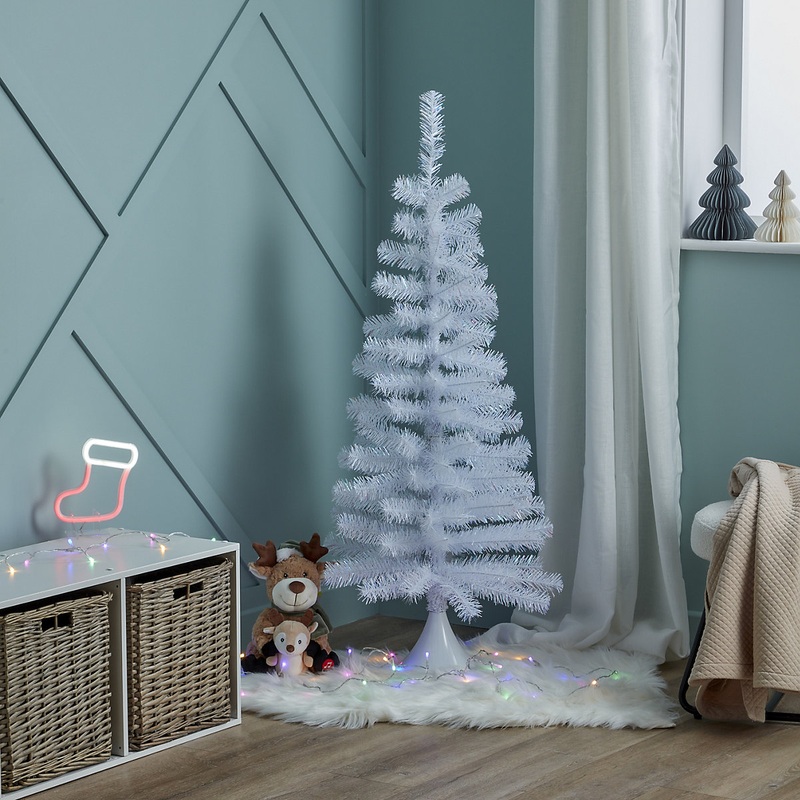 4ft Orelle Wrapped Full Artificial Christmas tree – White