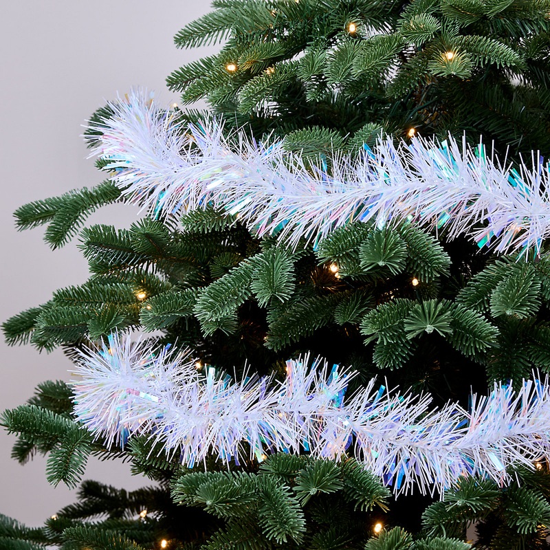 White Foil effect Christmas tinsel 0.2m