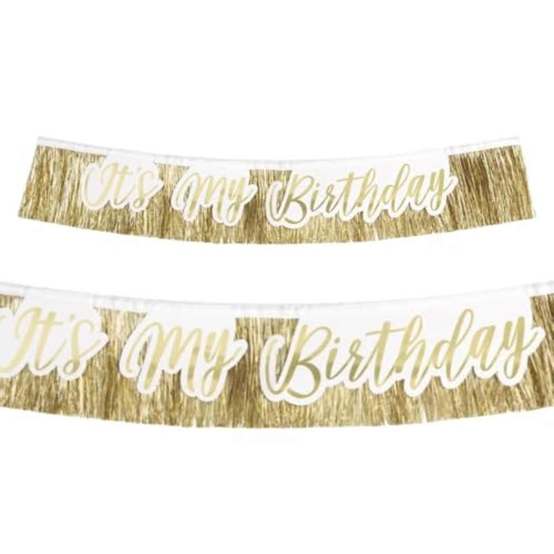 “It’s My Birthday” Gold Fringe Sash