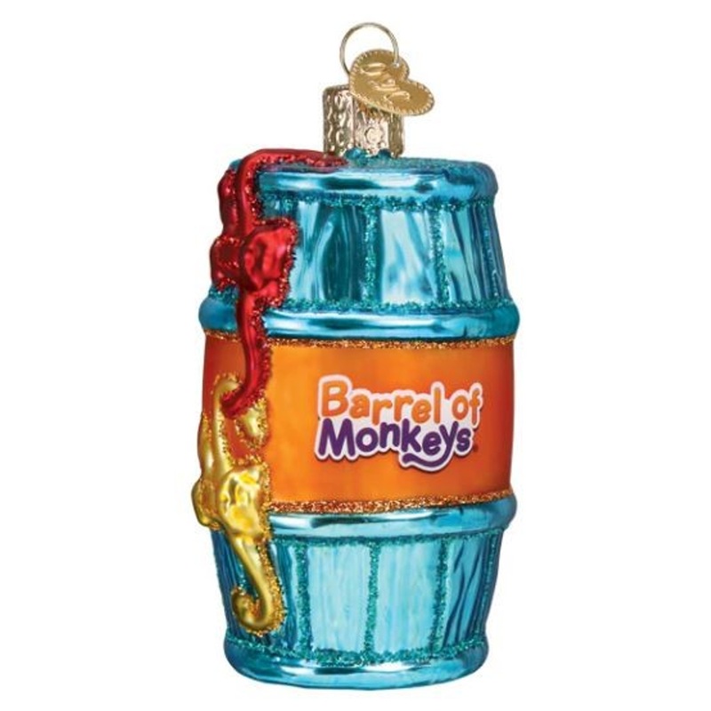 Barrel Of Monkeys Ornament