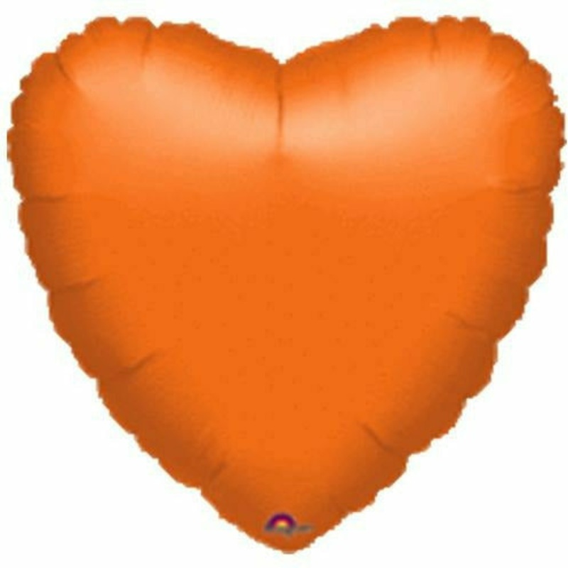 036 17″ Orange Metallic Heart Foil