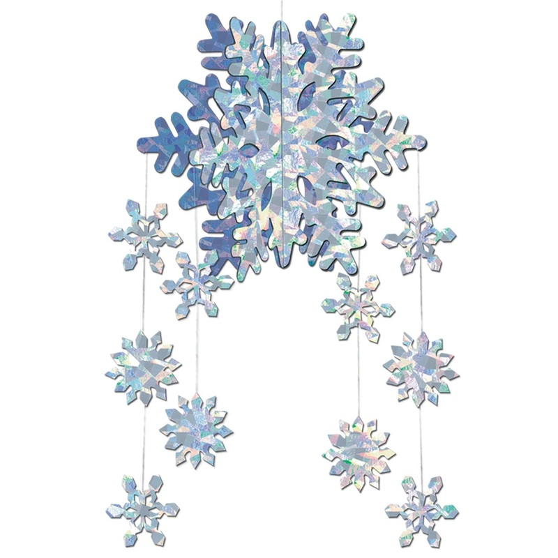 12 Pack Bulk Christmas 3-D Snowflake Mobile