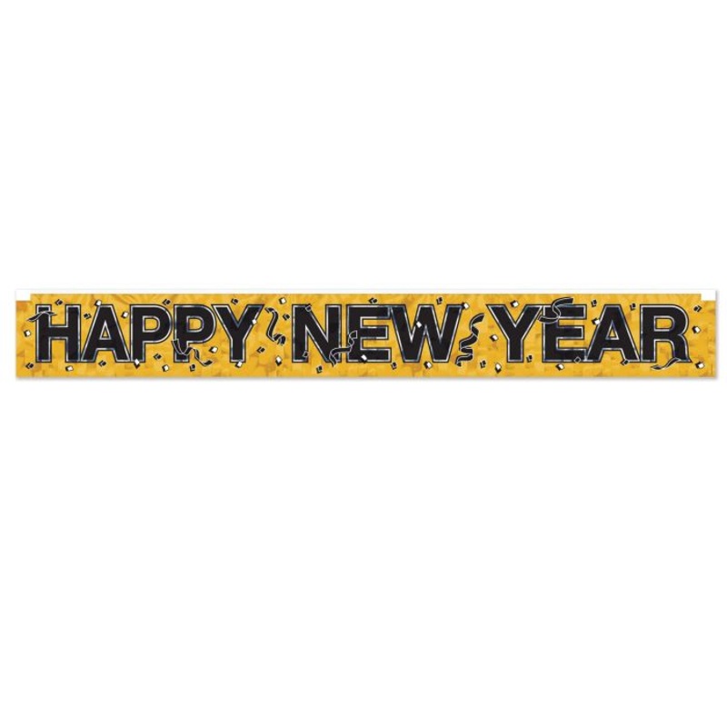 Metallic Happy New Year Fringe Banner