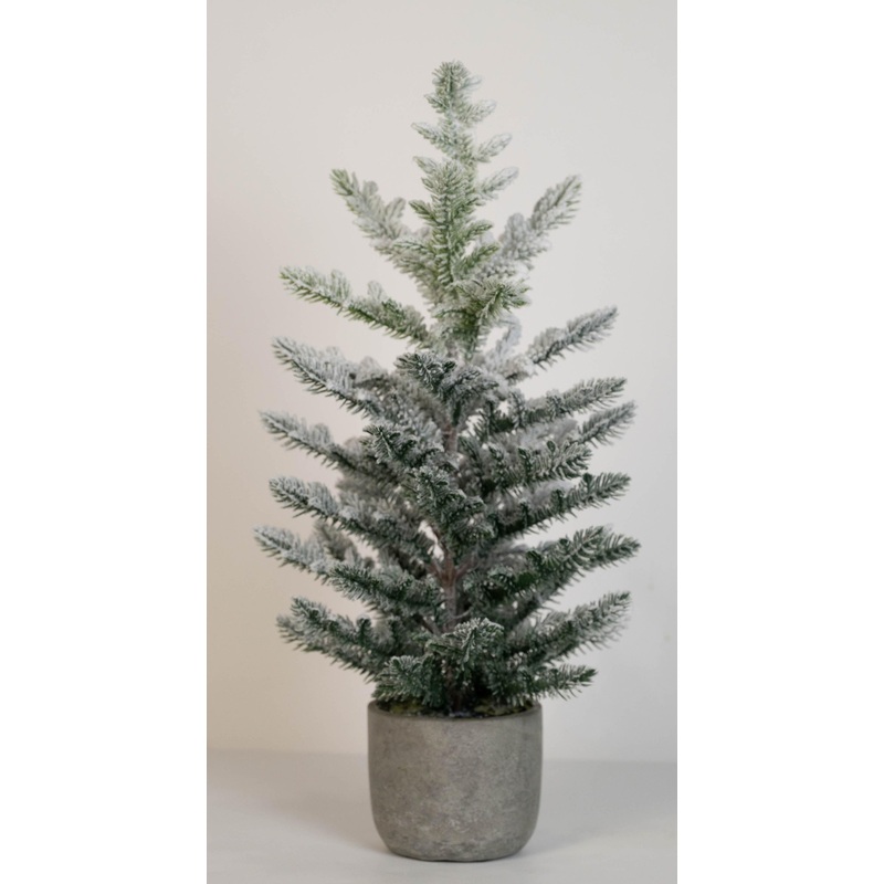 Snowy Pine Tree in Ceramic Pot  20.5″