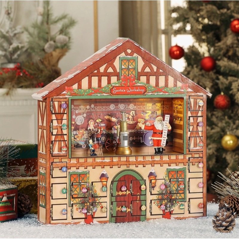 16″ Animated & Musical Santa’s Workshop Advent Calendar