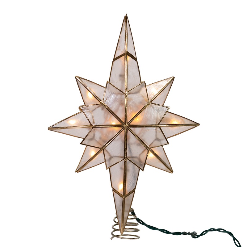 Capiz Clear Star Treetop 10-Light 11″