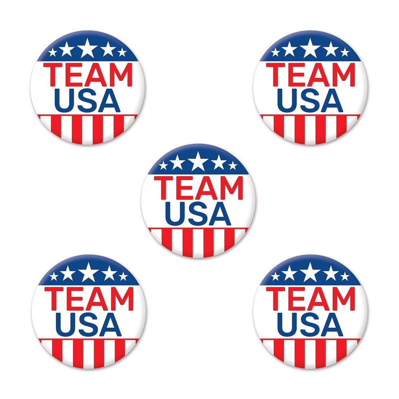60 Pack Bulk Team USA Party Buttons