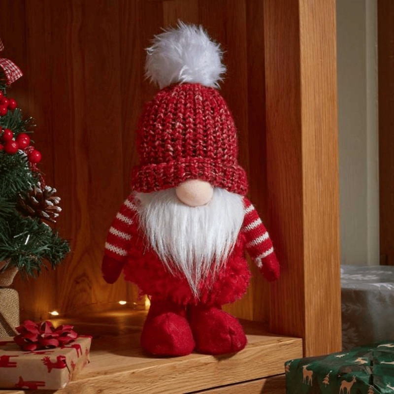 30cm Red Gonk with Bobbly Hat Christmas Decoration