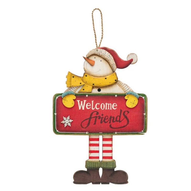 Wooden Snowman Sign Hanger
