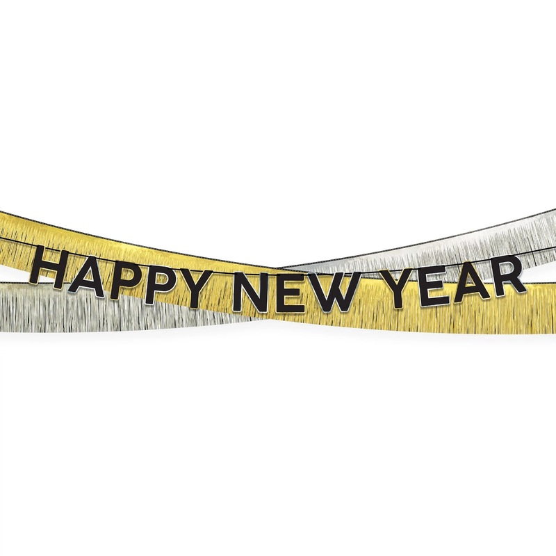 Happy New Year’s Tinsel Garland Banner Kit