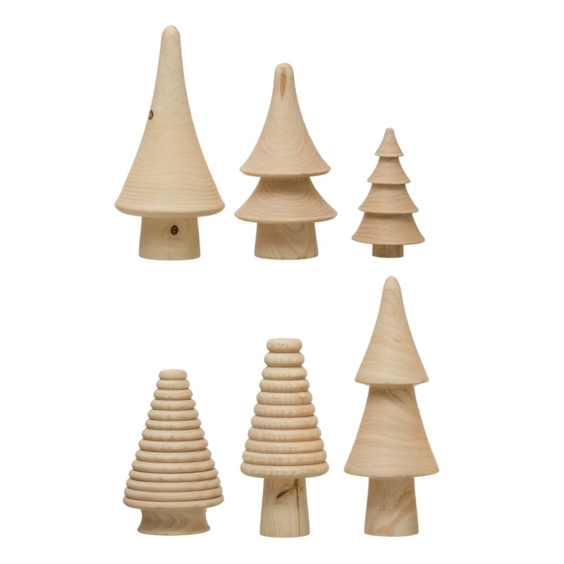 Wooden Trees – Set of 6