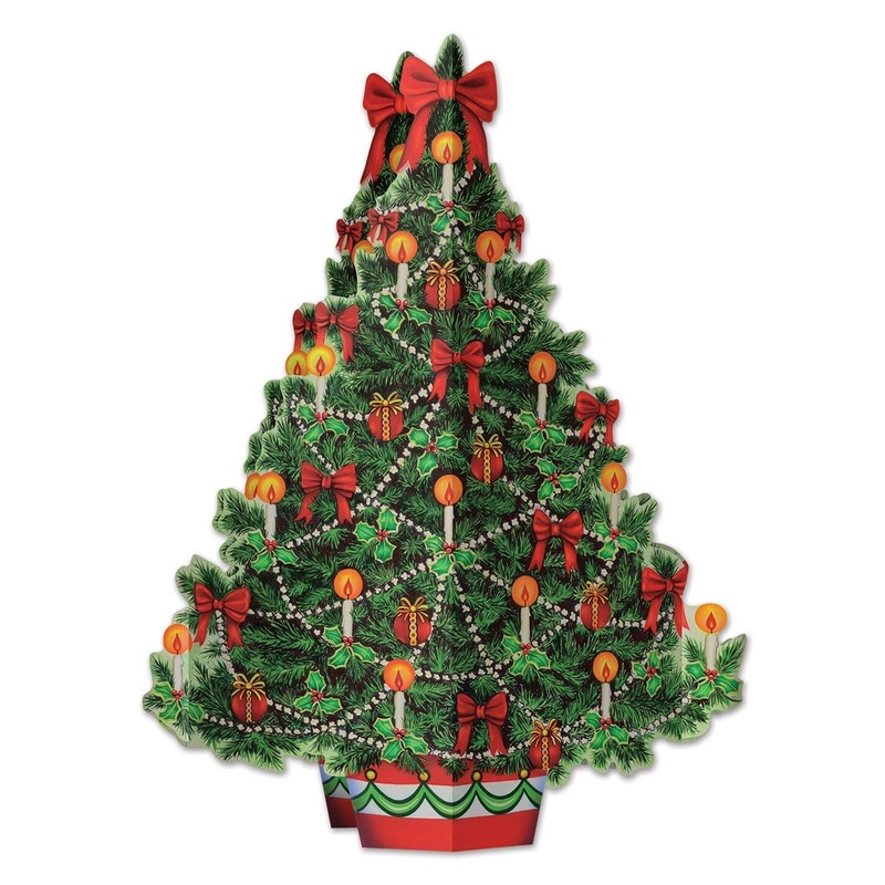 12 Pack Bulk 3-D Christmas Tree Centerpiece