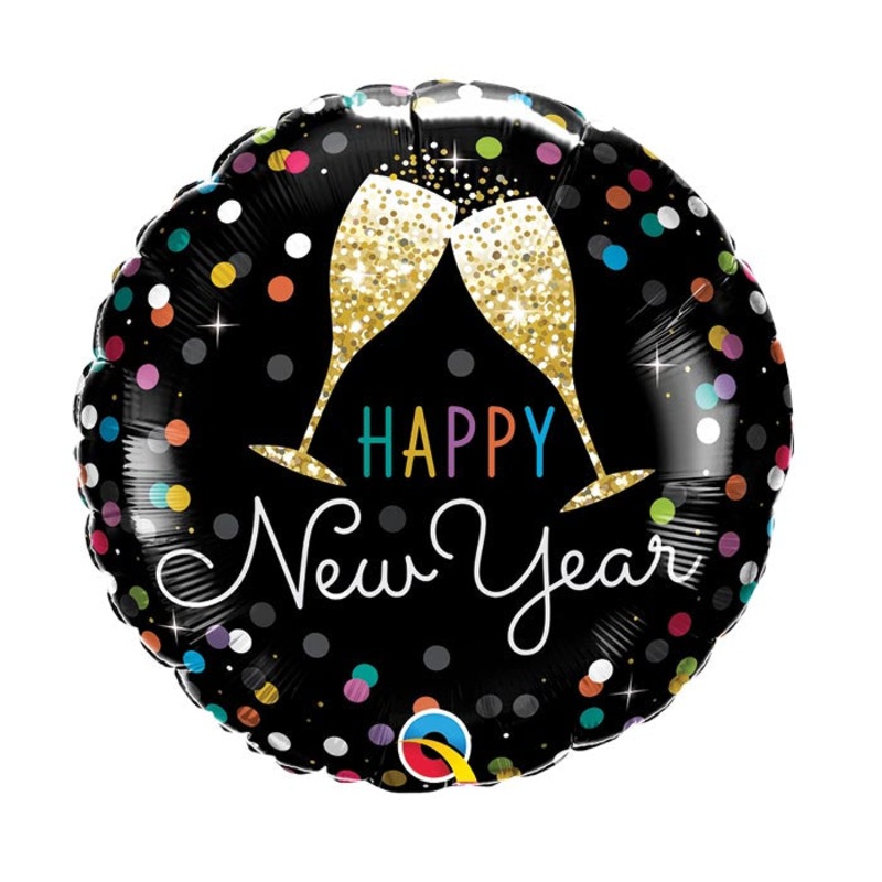 18″ NEW YEAR BUBBLY WINE TOAST FOIL BALLOON
