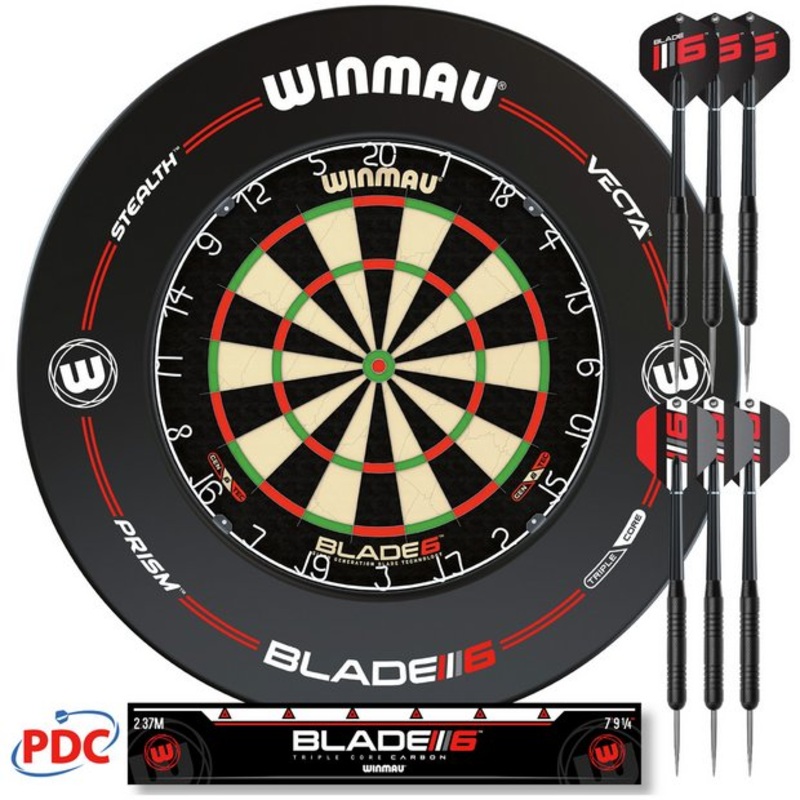 Winmau Blade 6 Professional Dartboard Surround and Darts Set