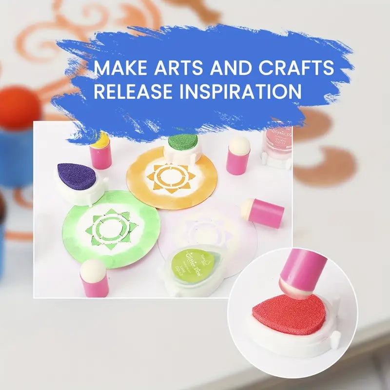 “18pcs Craft Finger Sponge Daubers Set for Card Making, Painting, Stamping, and Ink – Drawing Project Finger Painting Tool”